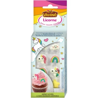 Imagen de Vahine Pastelería Deco De Azúcar Unicornio Decoración Comestible Para Pastel Cumpleaños Y Cupcakes X, 8 Gramo
