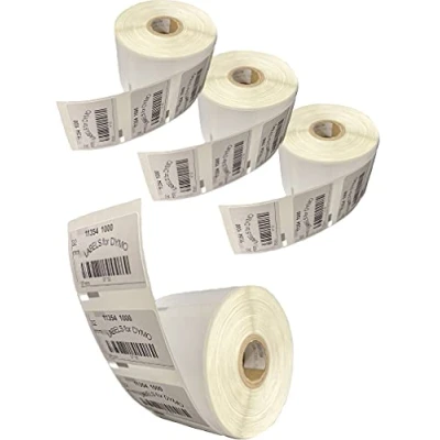Imagen de LEYF etiquetas Dymo para Labelwriter Paquete de 4 rollo x 1000 piezas por rollo, autoadhesivas,compatibles con y las impresoras Seiko,57X32mm, 4X11354