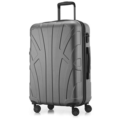 Imagen de Suitline Maleta rígida, Equipaje de Viaje, TSA, 66 cm, Aprox. 58 litros, 100% ABS Mate, Plateado