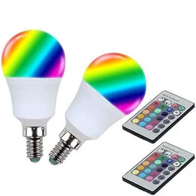 Imagen de YAKAiYAL Bombilla LED RGB E14 G45 A45 Cambiante de 16 Colores 4 Modos para Iluminación Ambiental 2 Pack