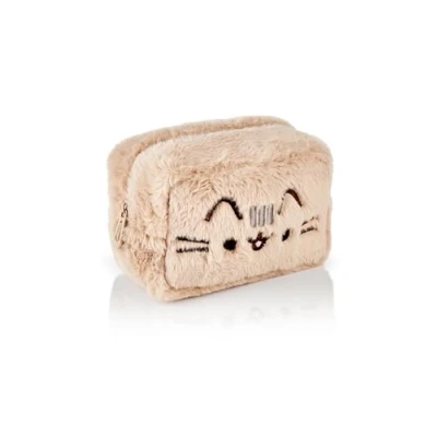 Imagen de Pusheen Bolsa de Maquillaje esponjosa para Mujer Todo Tipo Piel con Logotipo Bordado en Color Canela Almacenamiento cosméticos Cremallera clásico