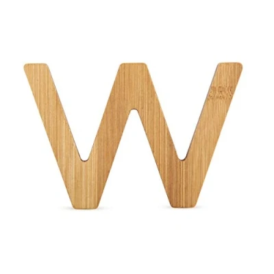 Imagen de Small Foot Letra W de bambú sostenible, Super combinable con Otras Letras como decoración o Placa Puerta, Especialmente Adecuado para Aprender a Leer (Anteriormente) niños Escolares.