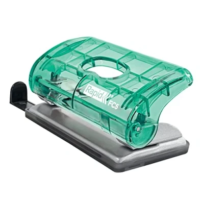Imagen de Rapid Esselte Perforadora de Papel 2 Orificios, Taladradora con Capacidad Hasta 10 Hojas, Compacta, Hogar, Escuela y Oficina, Gama Colour&#039;Breeze, Verde, 5001331