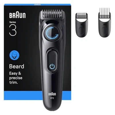 Imagen de Braun Recortadora De Barba Series 3 BT3520, +3 Accesorios Afeitado, 40 Longitudes, Lámina Ultra Afilada, Negro
