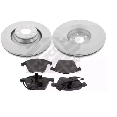Imagen de MAPCO 47989HPS Kit de discos y pastillas freno Eje delantero ventilado Chapa antichirridos con contacto avisador desgaste AUDI: A6 C6 Berlina
