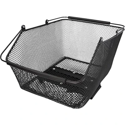 Imagen de FISCHER E Bike Plus City Cesta para Bicicleta (Malla Estrecha, Capacidad de Carga 25 kg), Color Negro