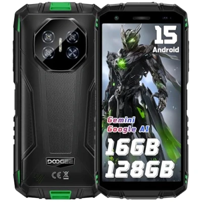 Imagen de DOOGEE Fire3 Pro Movil Irrompible Android 15, 16GB+128GB/2TB Resistente, 5,5 Pulgadas HD+ Móvil Rugerizado, 8350mAh, Cámara 16MP Telefono Móvil, Dual 4G SIM/NFC/OTG/Face ID/GPS/Widevine L1