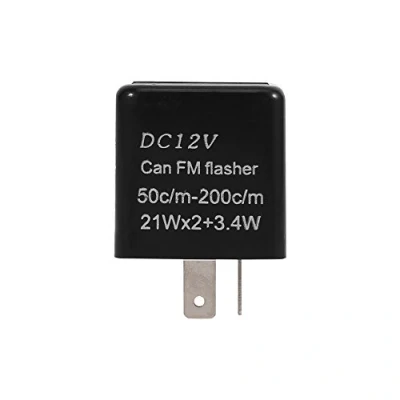 Imagen de Keenso 2 pines relé de intermitente, 12 V universal intermitente electrónico ajustable LED motocicleta (negro)
