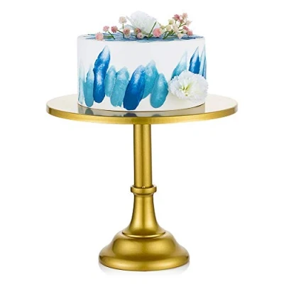 Imagen de Bases para Tartas de Oro 30cm, Estilo Simple Metal Redondo Evento Boda Fiesta Cumpleaños Postre Cupcake Pedestal Placa Exhibición,
