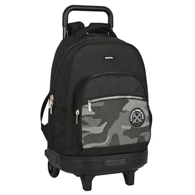 Imagen de Safta Mochila Grande con Ruedas, Compacta, Extraíble, Ideal para Niños de Diferentes Edades, Cómoda y Versátil, Calidad Resistencia, 33x22x45 cm, Color Negro