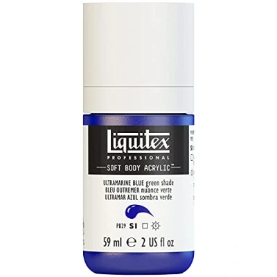 Imagen de Liquitex 1959380 Soft Body Pintura acrílica, color azul ultramarino (tono verde), botella dosificadora de 59 ml