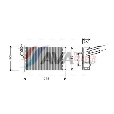 Imagen de PRASCO AI6097 Radiador de Calefaccion con tubo AUDI: A4 B5 Berlina, 80 B4 Coupe B3, VOLKSWAGEN: Passat GP Variant