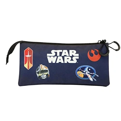 Imagen de Karactermania STAR WARS Pilot Triple Estuche escolar para niños, Talla: One Size, Azul oscuro