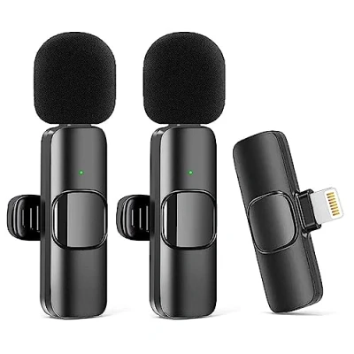 Imagen de Kinizuxi Micrófono Inalámbrico Solapa para iPhone iPad,Mini Plug Play Microfono Inalambrico iPhone, Portátil Grabación de Video, Youtube, TikTok, Vlog, Facebook