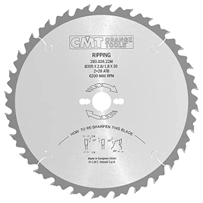 Imagen de CMT Orange Tools 293.028.22M Sierra circular 305x2.8x30 z 28 atb 20 grados