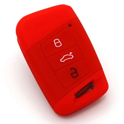 Imagen de Finest Folia Carcasa de silicona para llave coche con 3 botones, color rojo