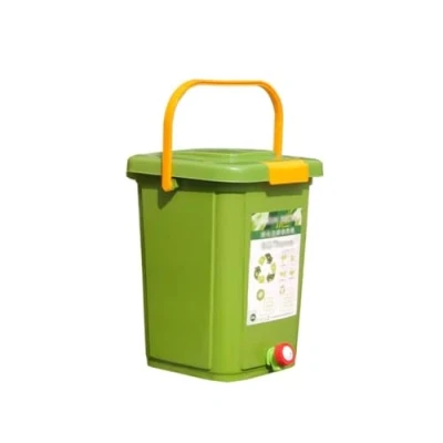 Imagen de compostador térmico de plástico 10 litros, rápido para cocinas y residuos jardín, pequeño cubo compostaje, contenedor compostaje Oganian