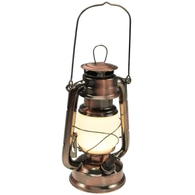 Imagen de ChiliTec Farol LED de camping, 23 cm, regulable, batería con aro, diseño vintage retro