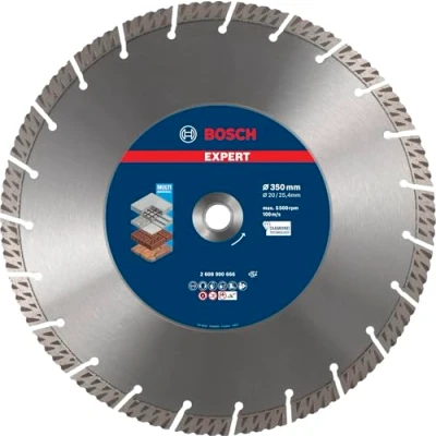 Imagen de Bosch Professional 1x Disco de corte diamante Expert MultiMaterial (para Hormigón, Ø 350 mm, accesorios Sierra circular mesa, a gasolina)