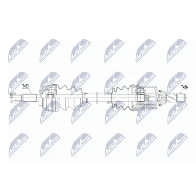 Imagen de NTY NPW RE 221 Árbol de transmisión Eje delantero, izquierda 675mm Caja cambios manual, 5 marchas RENAULT: MEGANE 2, Kangoo II / Grand