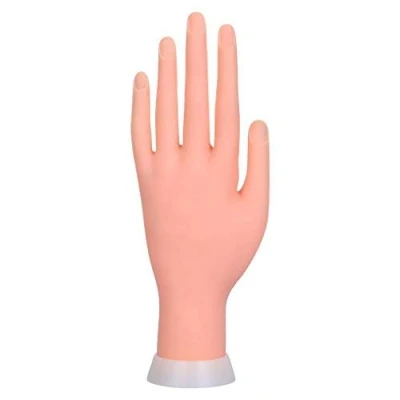 Imagen de XLKJ Mano de Práctica Uñas Falsas, para Manicura Ajustables Flexibles DIY, Caucho Flexible Aprendizaje y Exhibición