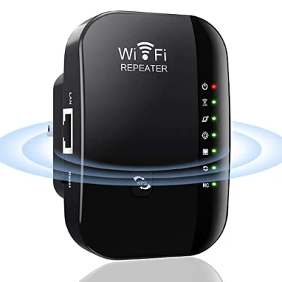 Imagen de Repetidor WiFi Extensor Amplificador de Señal 2.4 GHz 300 Mbps Repeater con Repertidor/Ap Modo y la función WPS Extender LAN/WAN Puerto para Hogares Oficinas