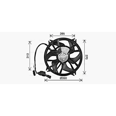 Imagen de PRASCO CN7556 Ventilador de Radiador 390 CITROËN: C5 3, II Hatchback, PEUGEOT: 407 Berlina, Coupé