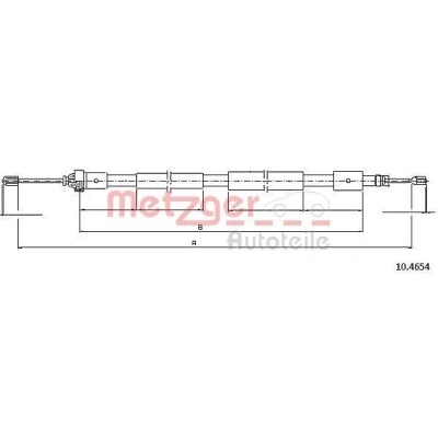 Imagen de METZGER 10.4654 Cable de Freno Mano Atrás izquierda 1773/1499 Tambor COFLE