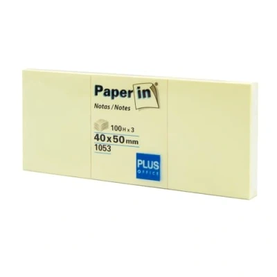 Imagen de Plus Office 3 Blocs de Notas Autoadhesivas Amarillas, Adhesivas Para Oficina, Colegio, Universidad, Hacer Rápidas y Recordatorios, 100 Hojas (40x50mm, 36 unidades)