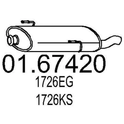 Imagen de MTS 01.67420 Silenciador trasero 730 PEUGEOT: 206 Hatchback, 206+ Hatchback norauto, oscaro, mister auto