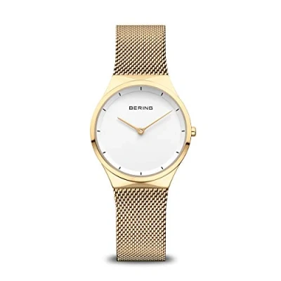 Imagen de BERING Mujer Análoga Cuarzo Reloj de Pulsera colección con Acero Inoxidable Cristal Zafiro, Dorado/Dorado