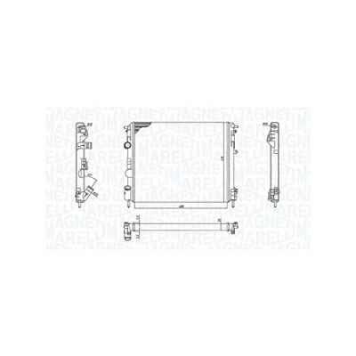 Imagen de MAGNETI MARELLI 350213192600 Radiador, refrigeración del motor 480 414 23 Aletas unidas mecánicamente RENAULT: CLIO 2, Kangoo I