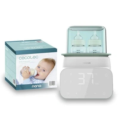 Imagen de Cecotec Calienta Biberones Nana BabyCare Double BottleWarmer, 4 modos, Cestillo para el Biberón, Libre de BPA, Seguro Almacenar Agua, Leche y Alimentos