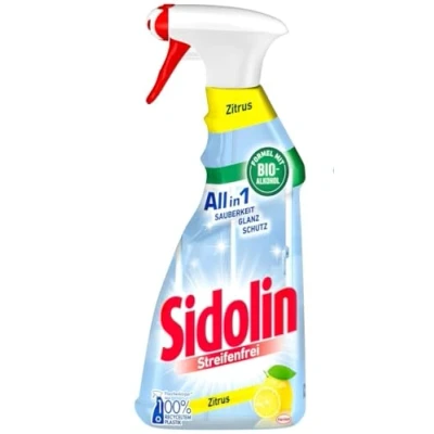 Imagen de Sidolin Limpiador de cristales cítricos, 500 ml, pulverizador, para un brillo ideal y radiante contra microgrietas,