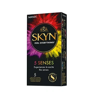 Imagen de Skyn 5 senses (5 unidades) Presevativos sin latex, para hombres, muy delgados, utilizables con nuestros lubes