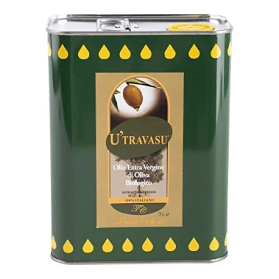 Imagen de U&#039;Travasu® Aceite de oliva virgen extra Ecológico lata 3l 100% Italiano Made in Sicily Prensado en frío