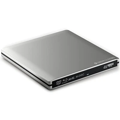 Imagen de techPulse120 Unidad Externa UHD 4k 3D M Disco BDXL USB 3.0 y C Quemador de BLU Ray Superdrive Slim BD DVD CD Ultra para computadora portátil Ultrabook Windows MacOS Apple iMac