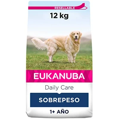 Imagen de EUKANUBA Daily Care Alimento seco para perros con sobrepeso y esterilizados, bajo en grasa, 12 kg (Paquete de 1)