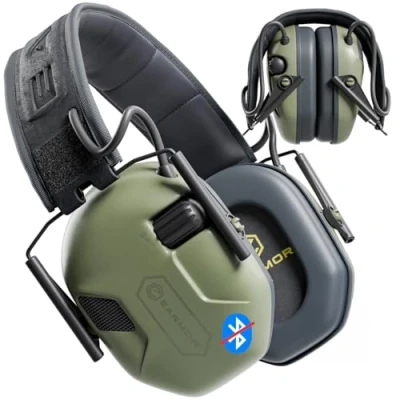 Imagen de Earmor M300A Protección auditiva electrónica para disparar orejeras atenuación de ruido caza tiro valor aislante, SNR 29dB control dinámico ruido, verde