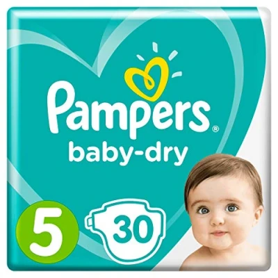 Imagen de Pampers Baby Dry, Tamaño 5, 11 23kg, 1er Pack (1 x 30 unidades)