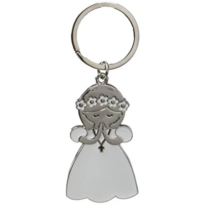 Imagen de Mopec Llavero Niña con Vestido, Metal, Blanco, 0.4x2.7x5.7 cm, 10 Unidades