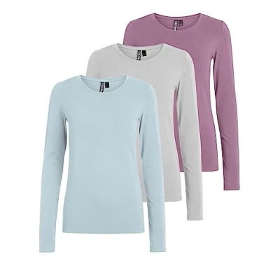 Imagen de PIECES PCSIRENE LS tee Noos, 1 Azul bebé, Falda Lunar, Mist Lavanda, M