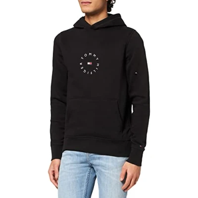 Imagen de Tommy Hilfiger Sudadera con Capucha gráfica Roundall, Black, XL para Hombre