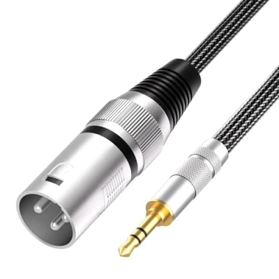 Imagen de Tisino Cable de 3,5 mm a XLR no balanceado adaptador conector macho mini jack para micrófono 1M