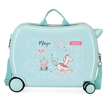 Imagen de Enso Magic Unicorn Maleta Infantil Azul 50x38x20 cms Rígida ABS Cierre de combinación lateral 34L 1,8 kgs 4 Ruedas Equipaje Mano