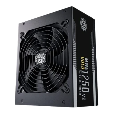 Imagen de Cooler Master MWE Gold 1250 V2 ATX 3.0 Fuente de Alimentación Modular (Enchufe UE) Soporte 3.0, 80 PLUS 1250W, Cables Planos, Ventilador FDB 140mm, Alto Umbral Temperatura, 10 Años Garantía