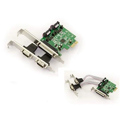 Imagen de Kalea INFORMATIQUE Tarjeta controladora PCI Express PCIe Paralelo IEEE1284 LPT SPP ECP y Serie RS232 (5V 12V Ajustable) con chipset ASIX, Soportes Low High Profile