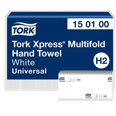 Imagen de Tork Xpress Multifold Paper Hand Towels 150100 H2 Universal Folded for Commercial Dispensers Economic, 1 Ply, White 21 x 230 Sheets