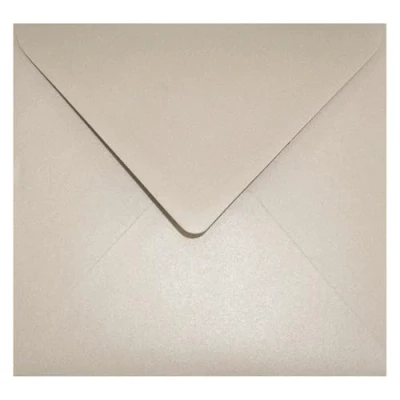 Imagen de Netuno 100 sobres cuadrados nacarados de color arena DIN K4 153x153mm 120g Aster Metallic Sand solapa engomada puntiaguda sin ventana para invitaciones boda Navidad carta tarjeta dinero regalo bautizo