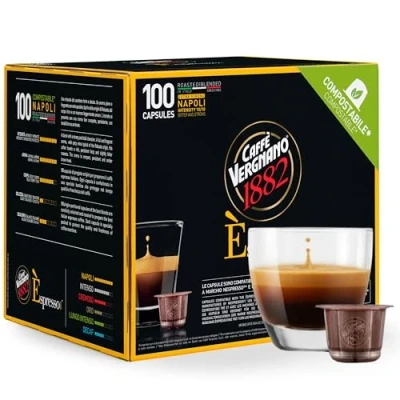 Imagen de Caffè Vergnano 1882 Napoli Il est Spresso Cápsula de café compatible con Nespresso y Espresso1882, paquete 100 cápsulas